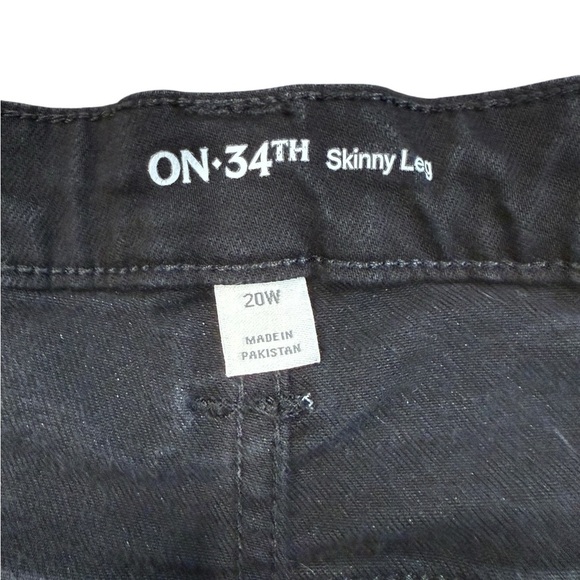 On 34th Black Size 20 Skinny Straight Leg Cotton Blend Casual Jeans Casual Work - Picture 5 of 7